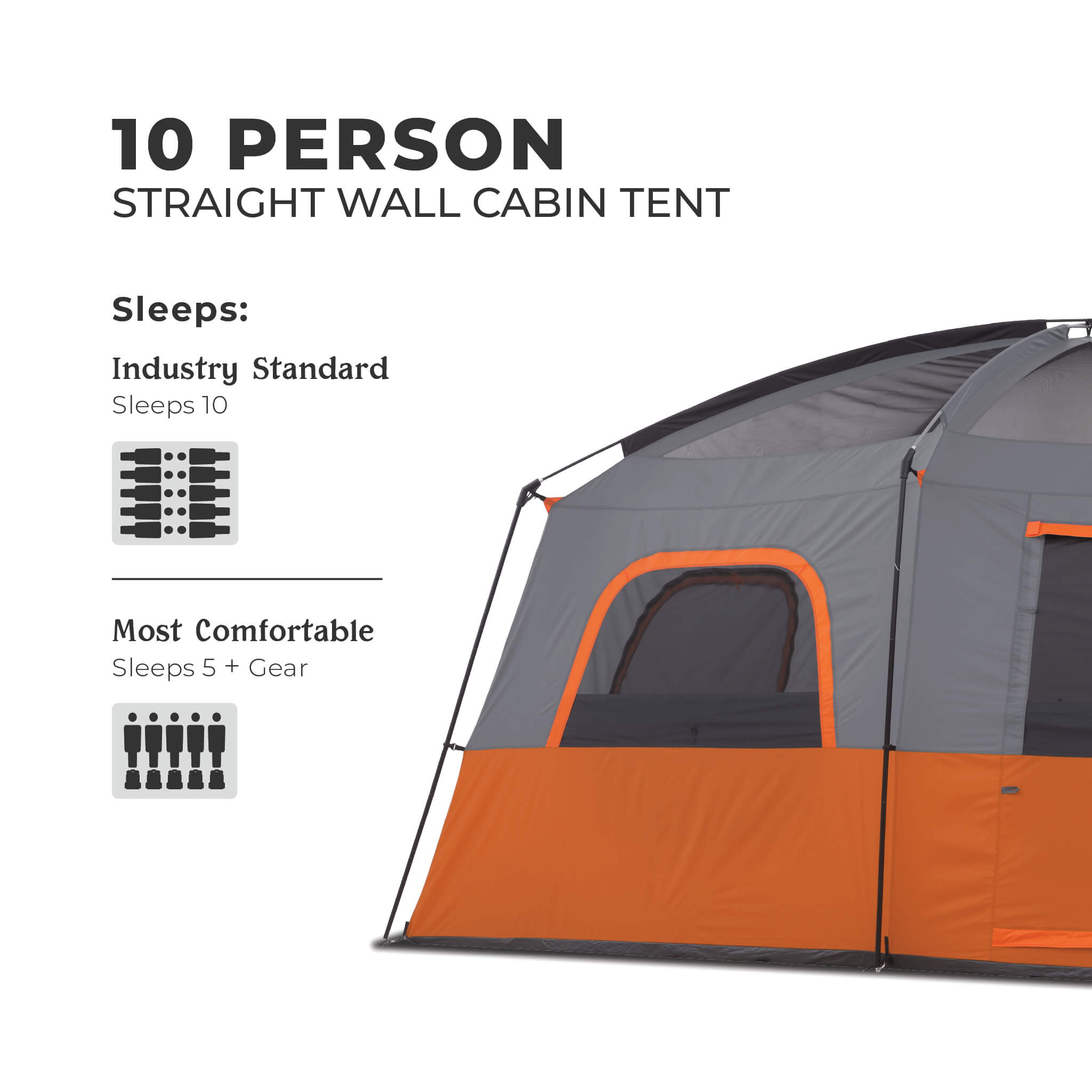 10 Person Straight Wall Cabin Tent - Image 6