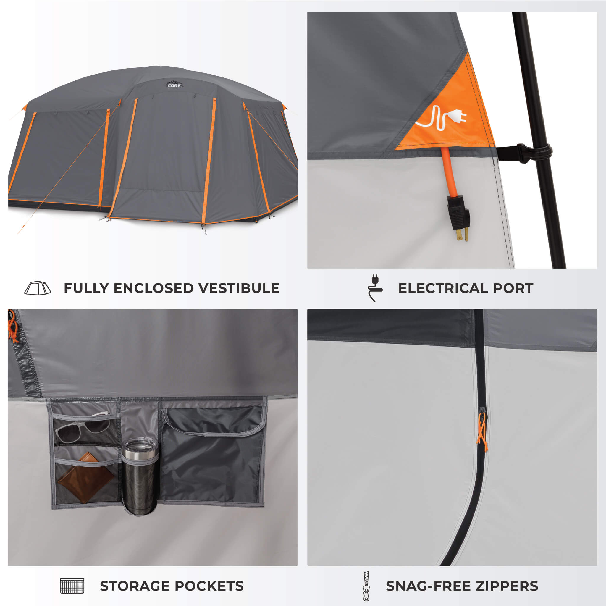 10 Person Straight Wall Cabin Tent with Full Rainfly - Image 5