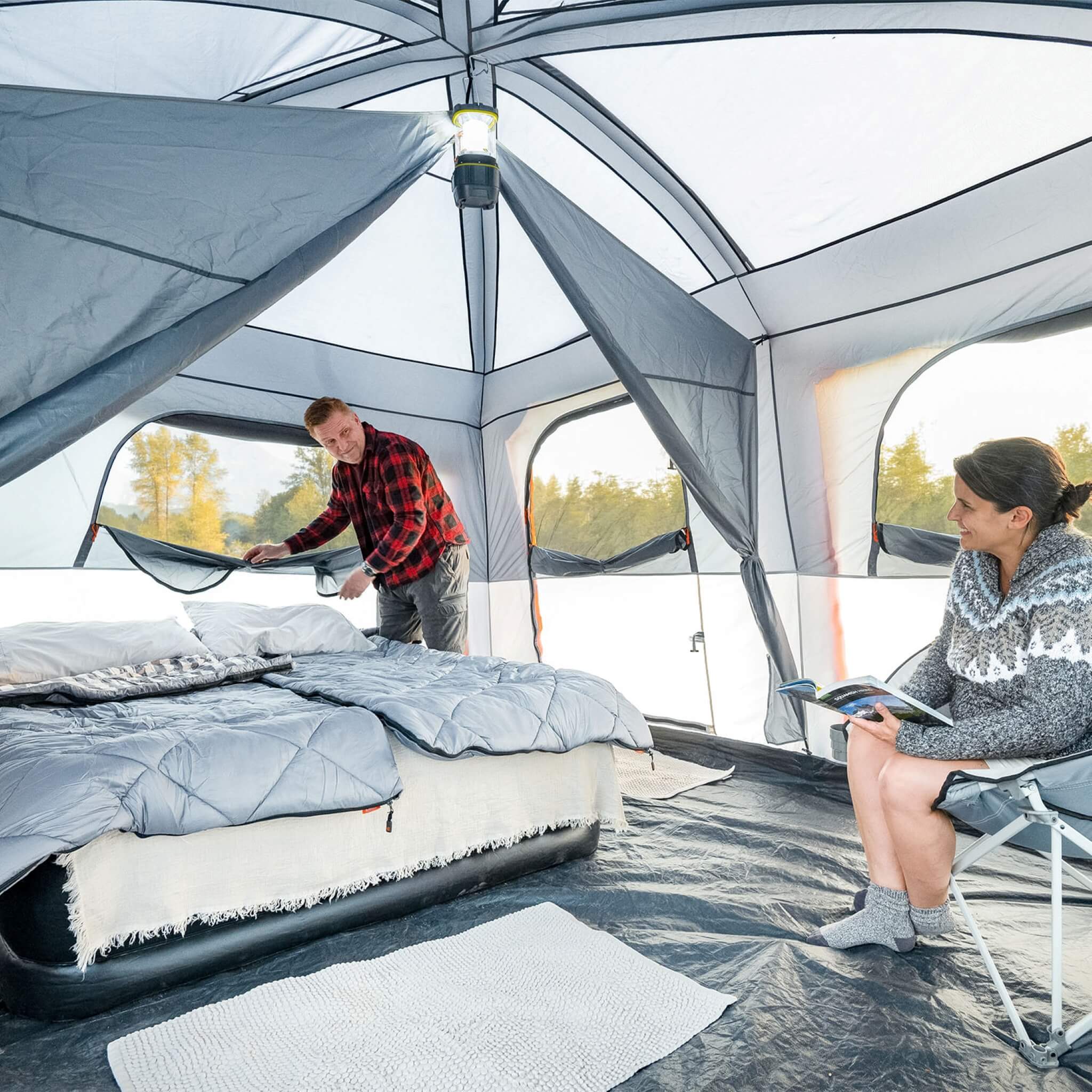 10 Person Straight Wall Cabin Tent with Full Rainfly - Image 8