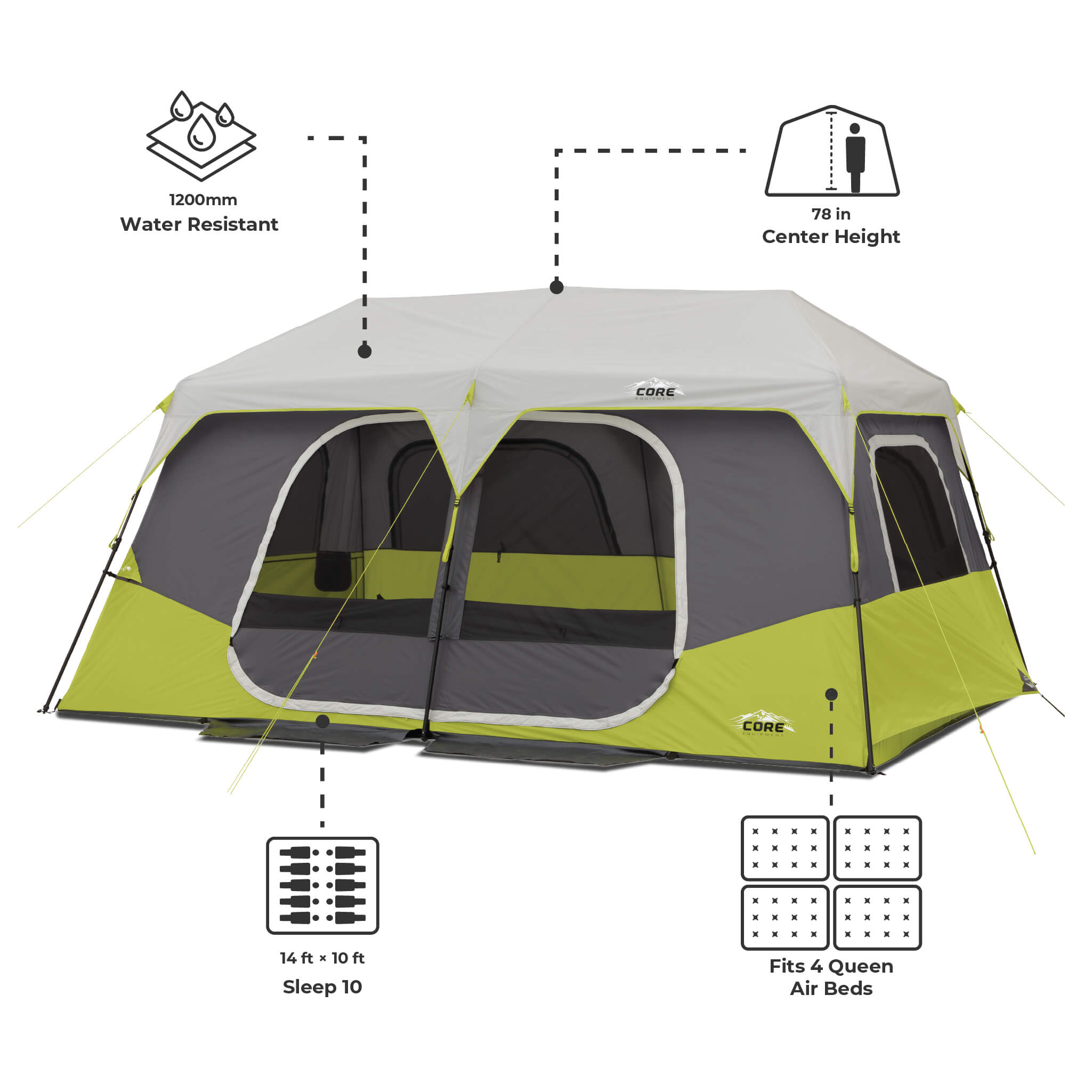 10 Person Instant Cabin Tent - Image 3