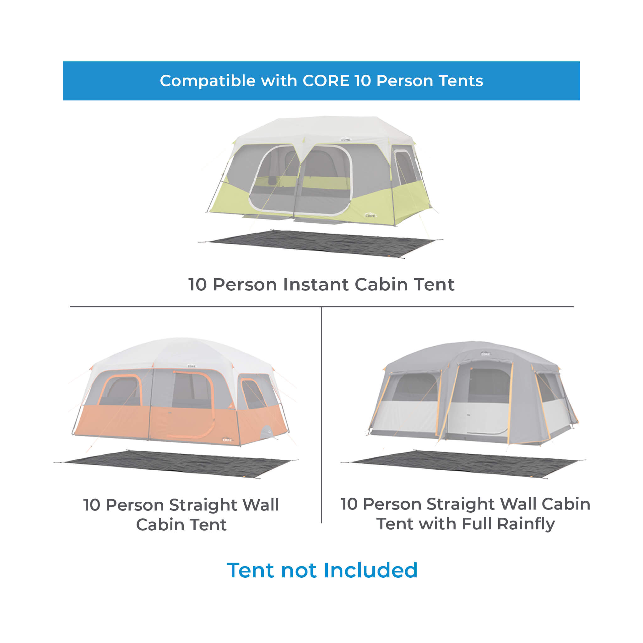 10 Person Tents Footprint & Outdoor Tarp - Image 2