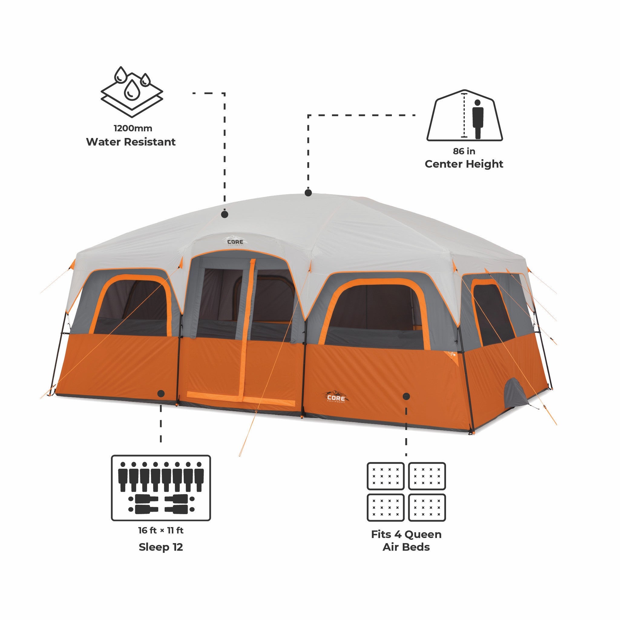 12 Person Straight Wall Cabin Tent - Image 3