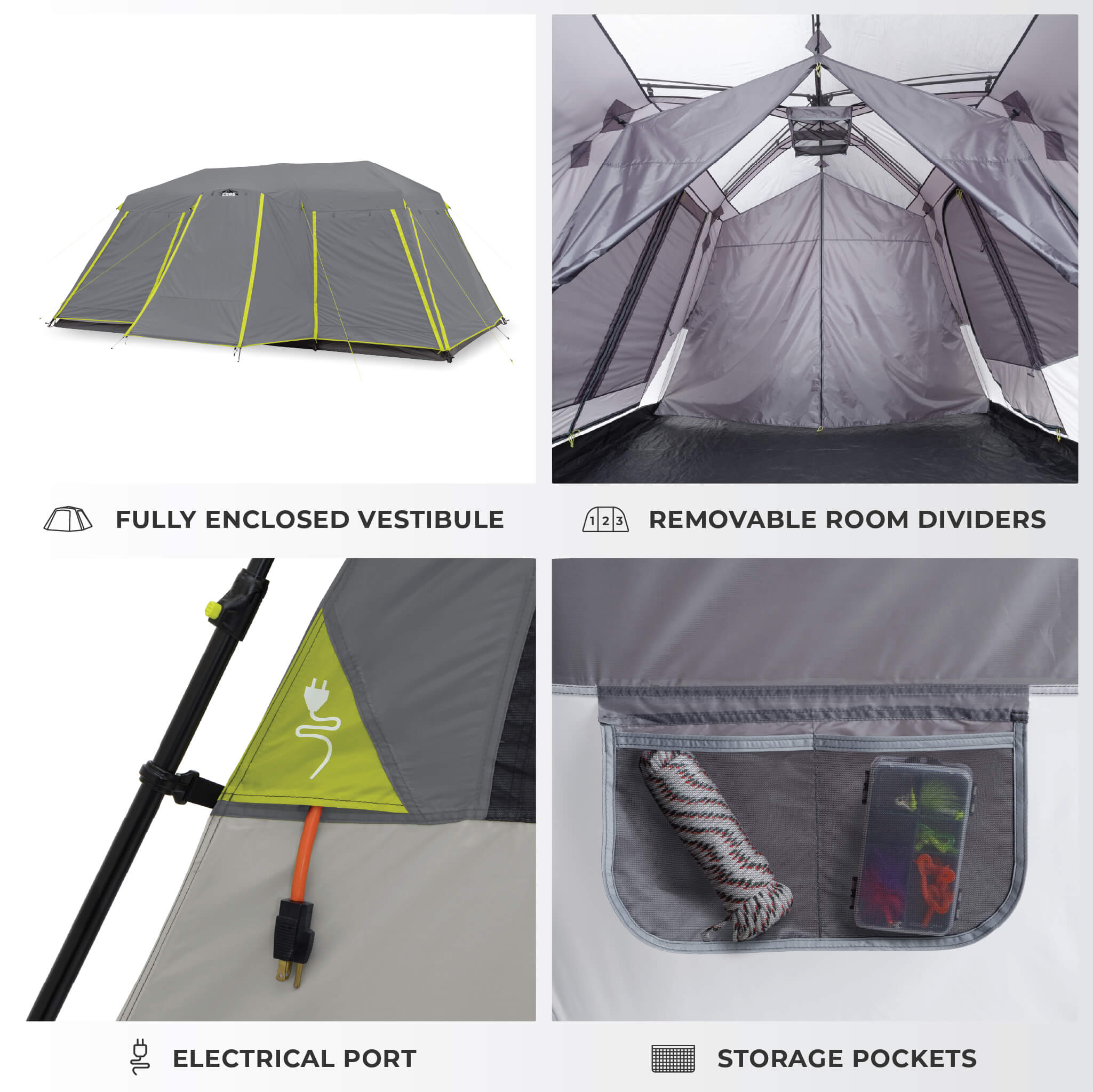 12 Person Instant Cabin Tent with Full Rainfly - Image 4