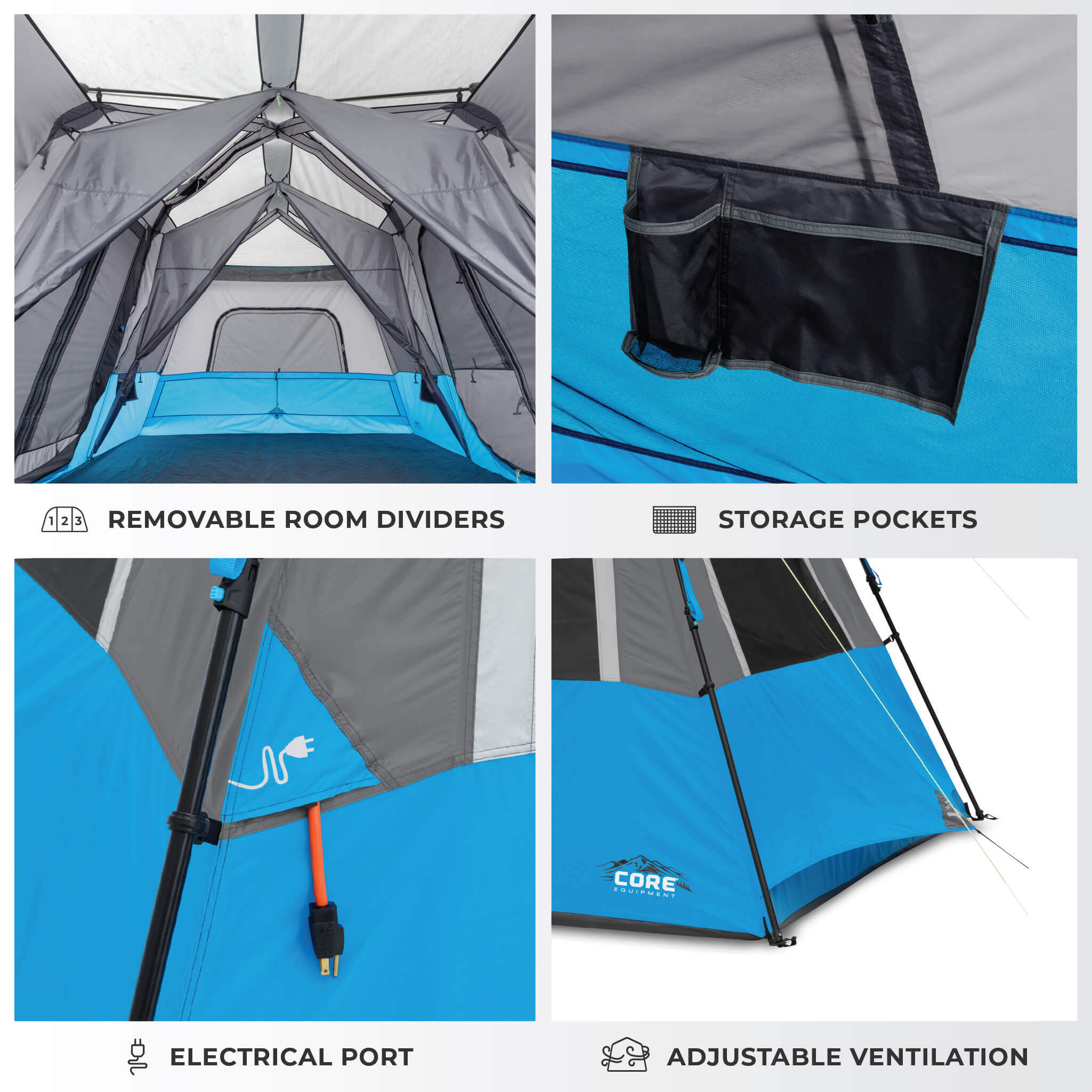 12 Person Lighted Instant Cabin Tent - Image 5