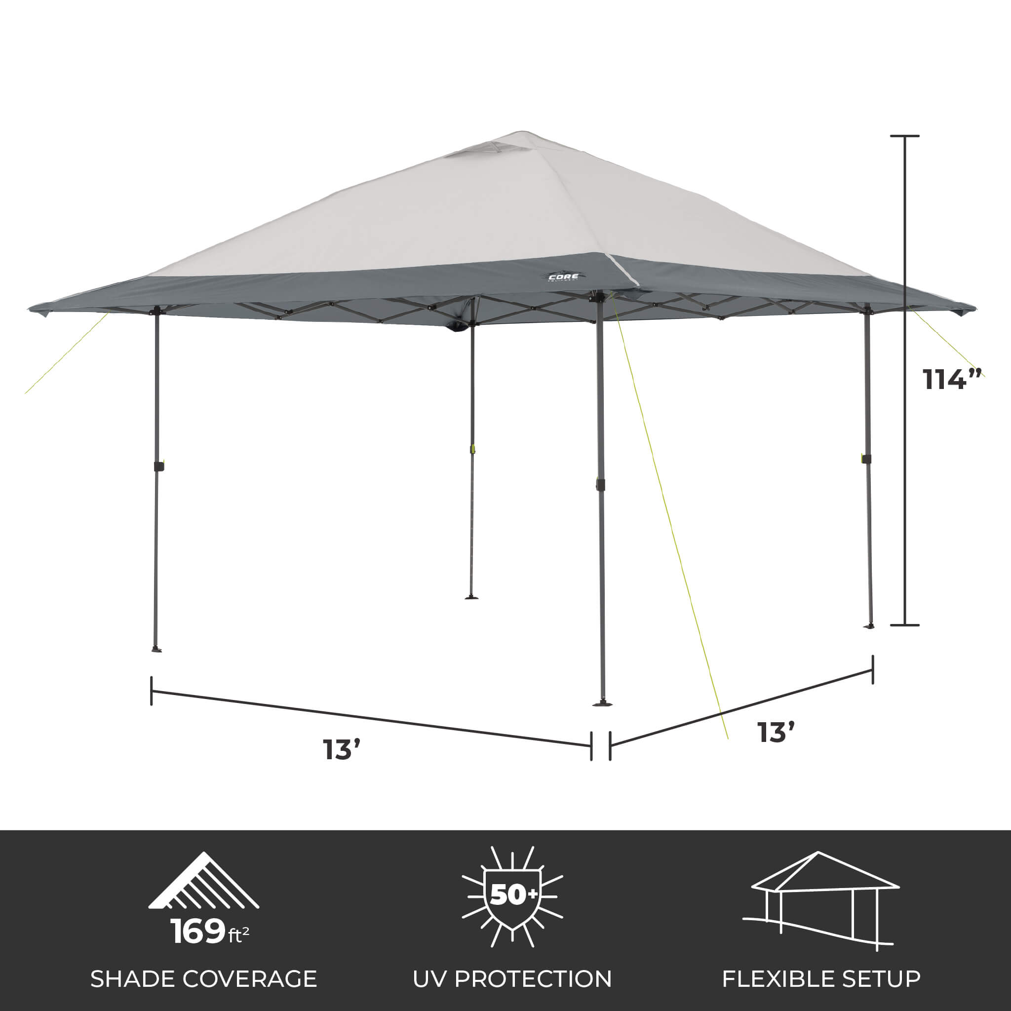 13' x 13' Center Push Eaved Instant Canopy - Image 4