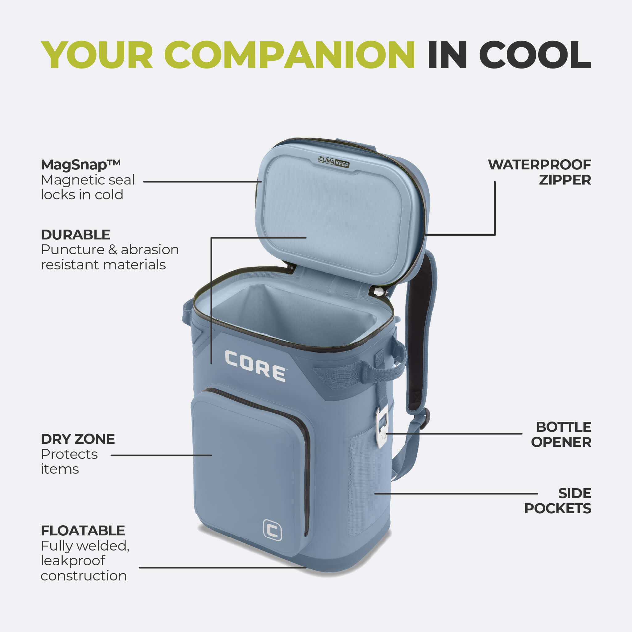 CLIMAKEEP 24 Can Magnetic Backpack Soft Cooler - Image 25