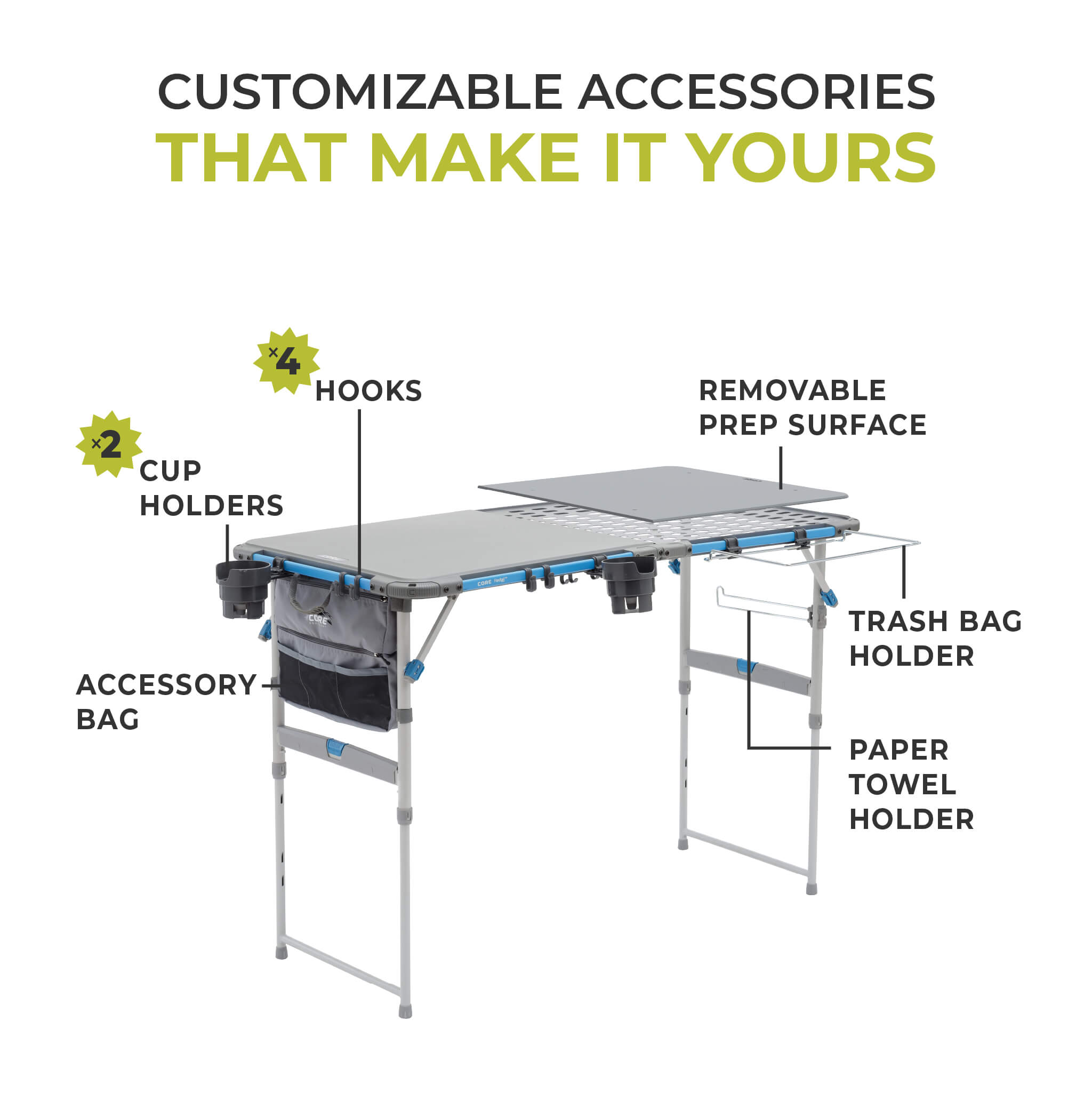 4 Foot FlexRail Outdoor Prep & Cook Table - Image 3