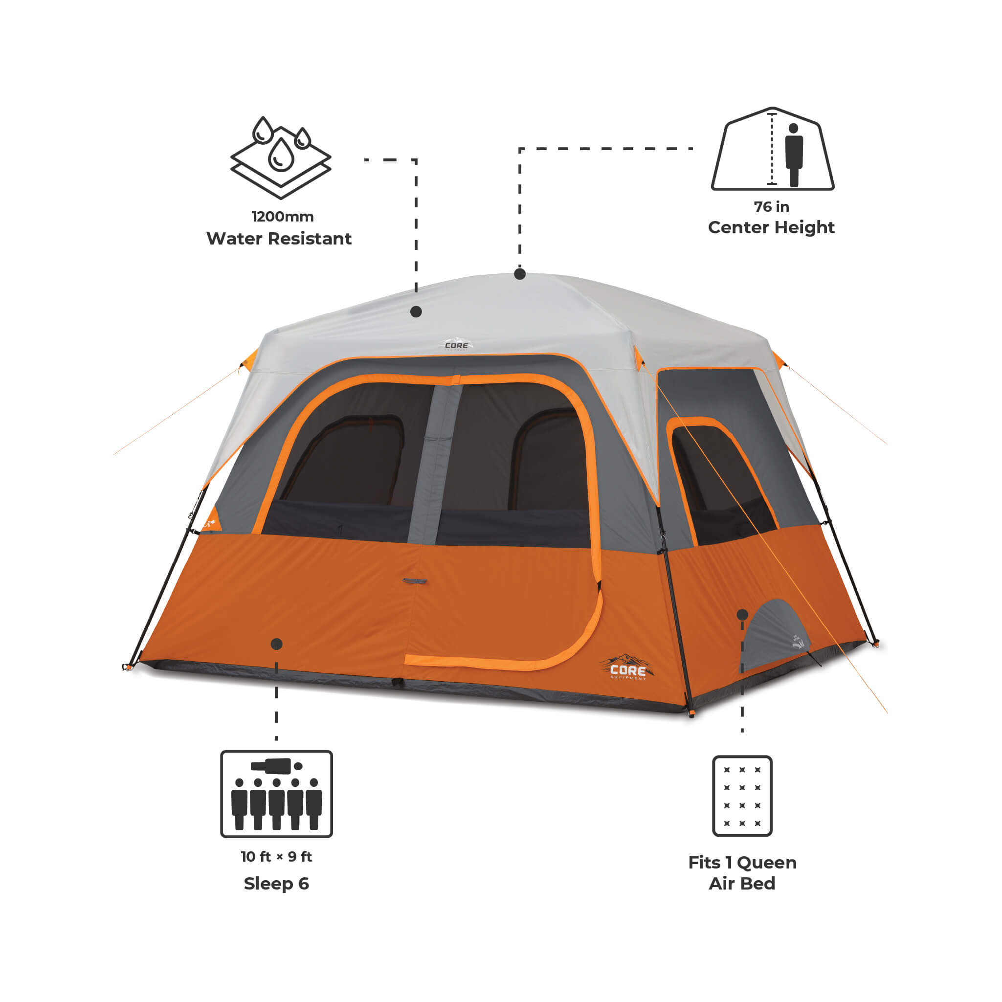 6 Person Straight Wall Cabin Tent - Image 3