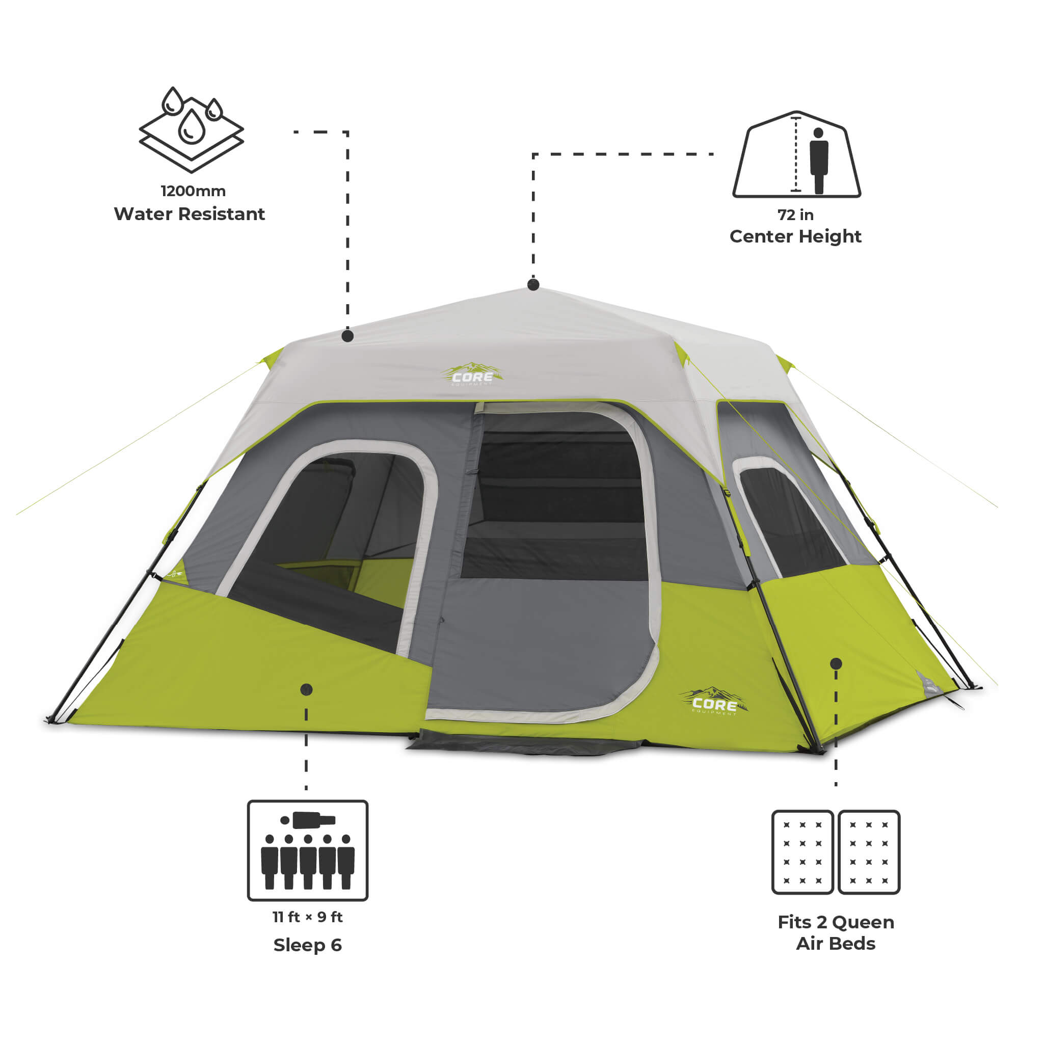 6 Person Instant Cabin Tent - Image 4