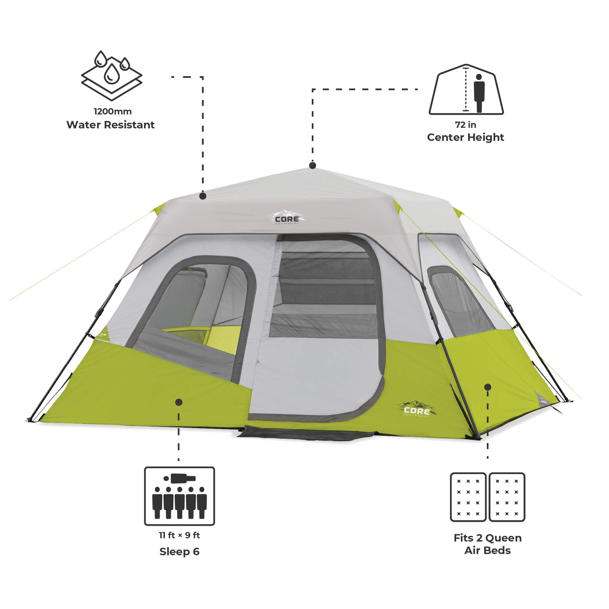 6 Person Instant Cabin Tent - Image 5