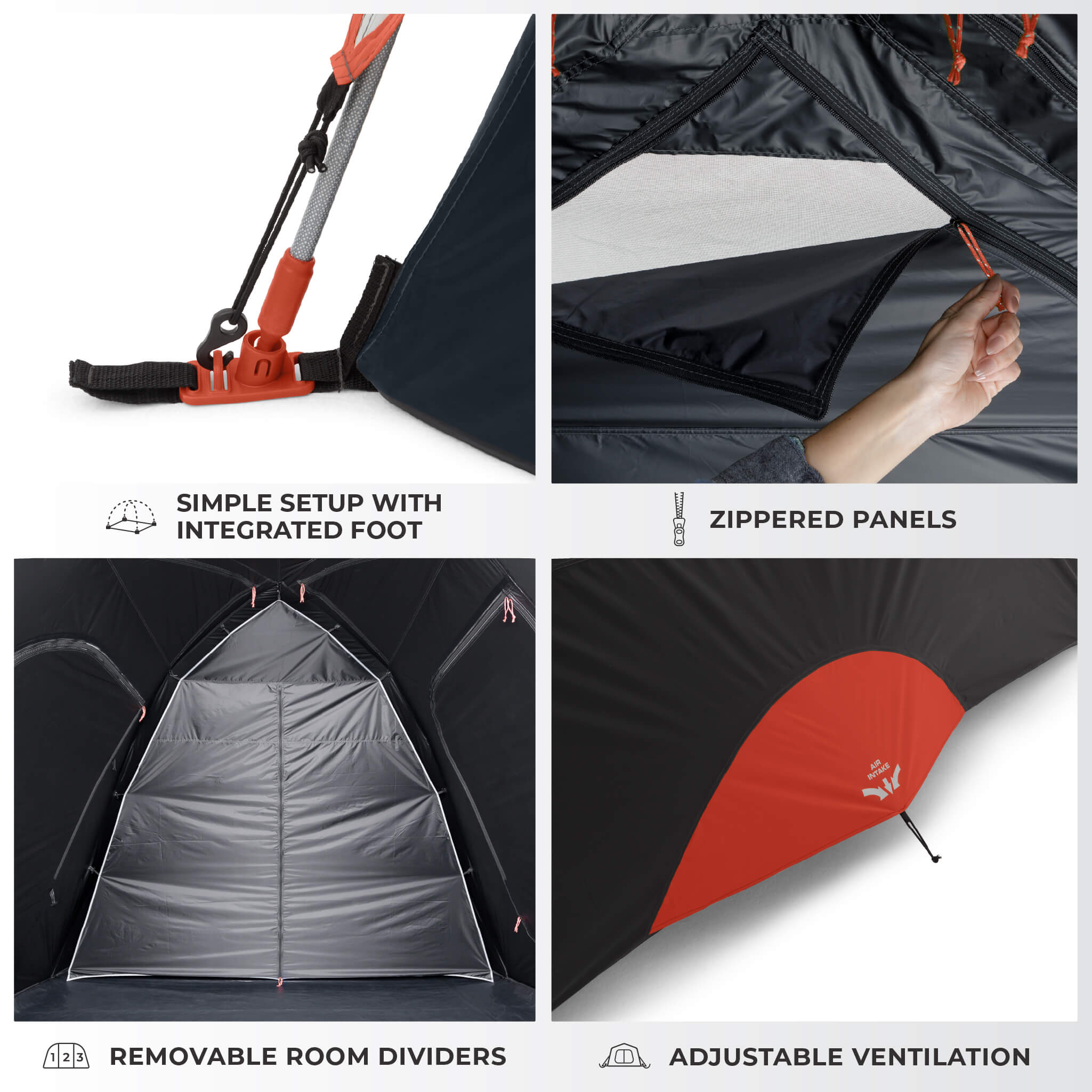 9 Person Blockout Extended Dome Tent - Image 3