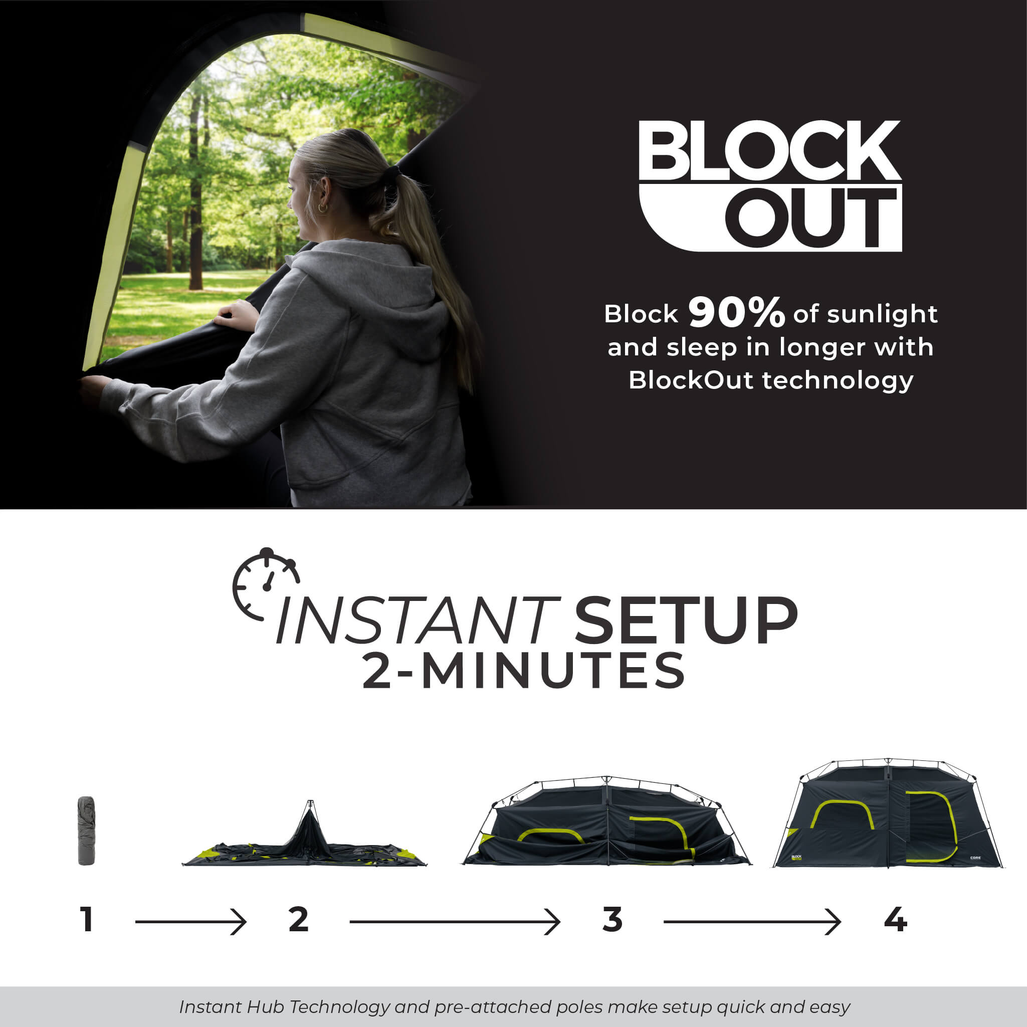 9 Person Blockout Instant Cabin Tent - Image 4