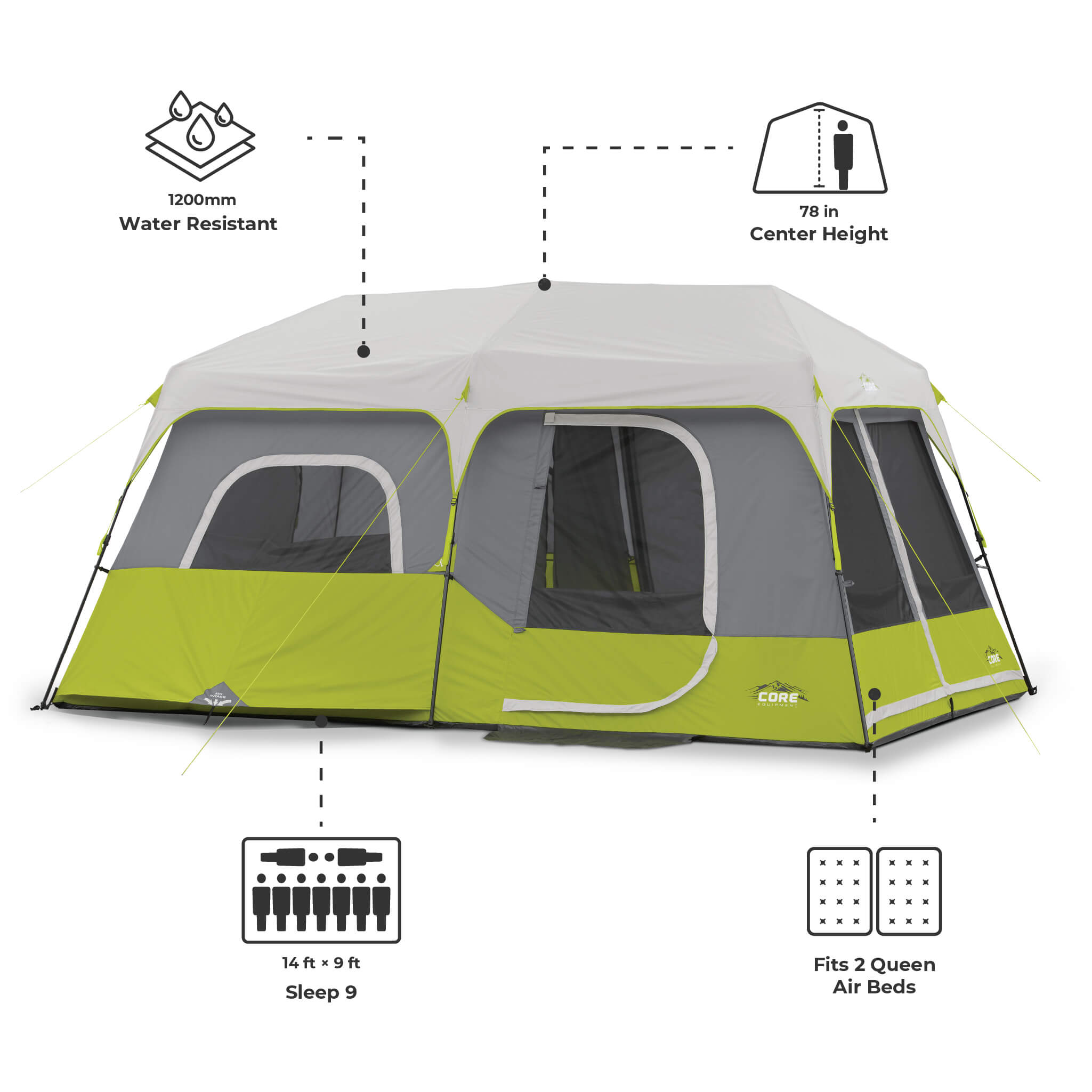 9 Person Instant Cabin Tent - Image 3