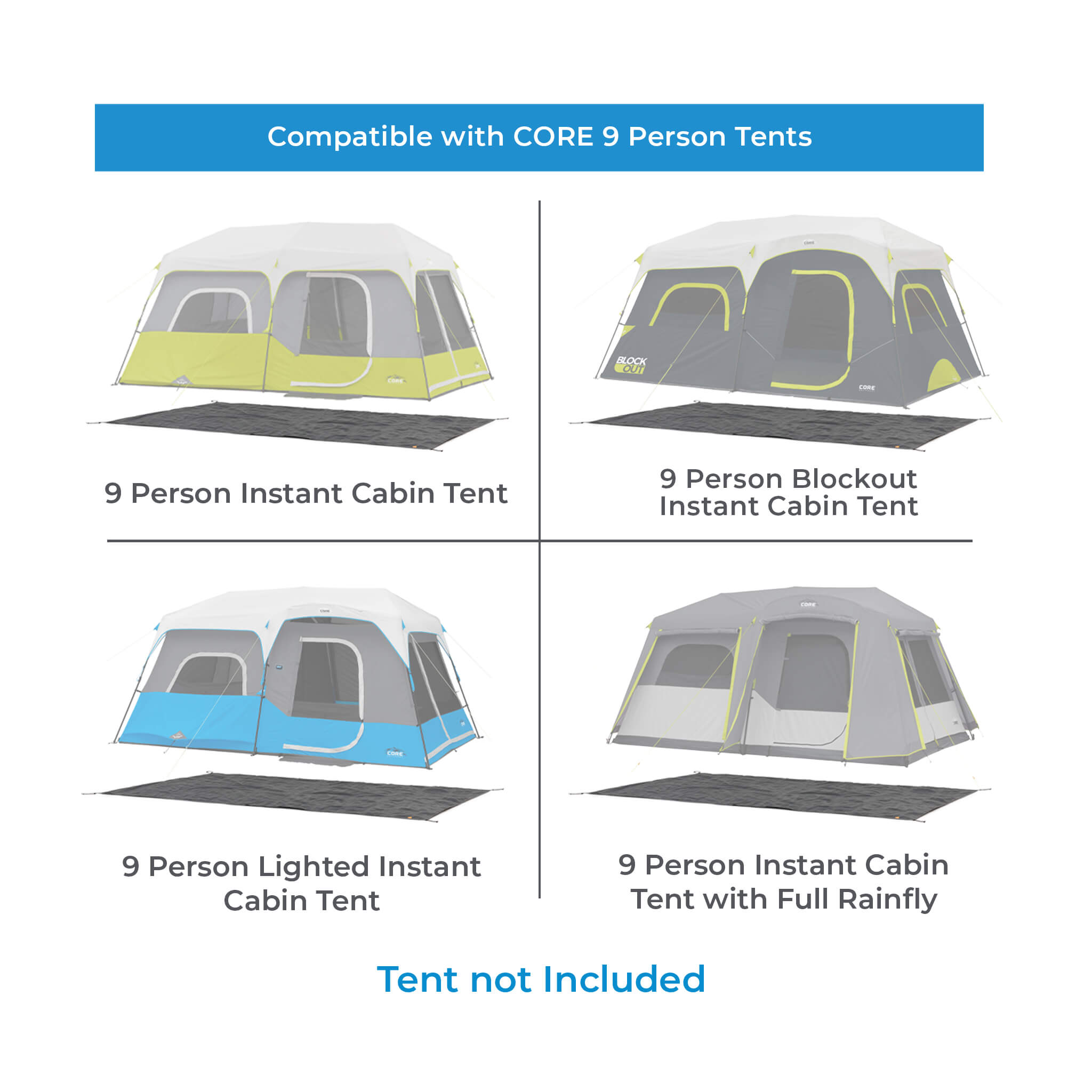 9 Person Instant Tents Footprint & Outdoor Tarp - Image 2