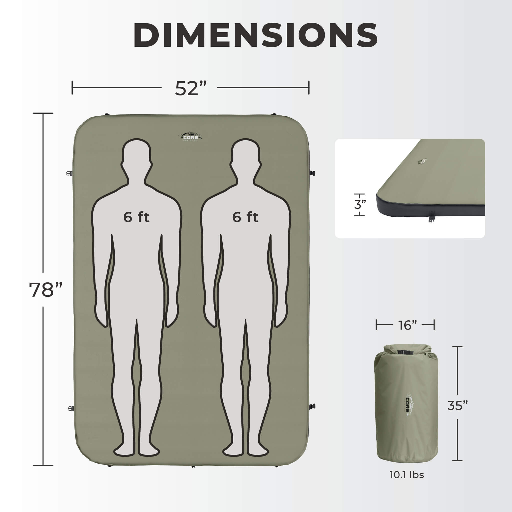 4 Season Double Self Inflating Camping Bed - Image 4